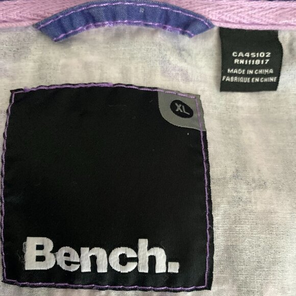 BENCH Purple/Pink Light Rain/Windbreaker 100% Cotton Jacket with Pockets Size XL - Picture 5 of 7